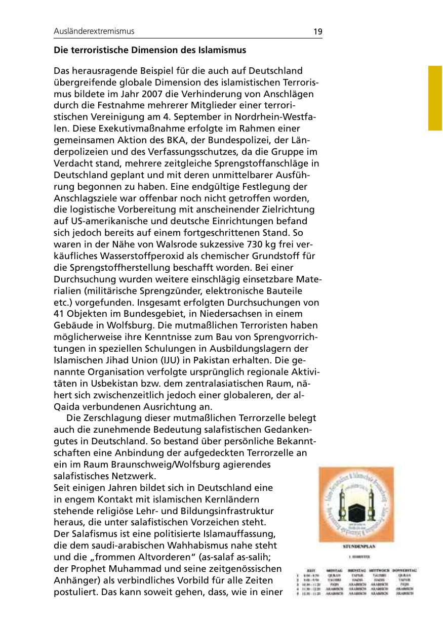 Seite 21 des Verfassungsschutzbericht 2007 Niedersachsen