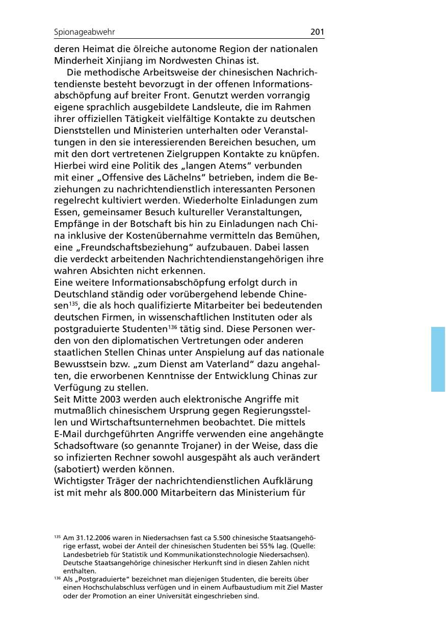 Seite 203 des Verfassungsschutzbericht 2007 Niedersachsen
