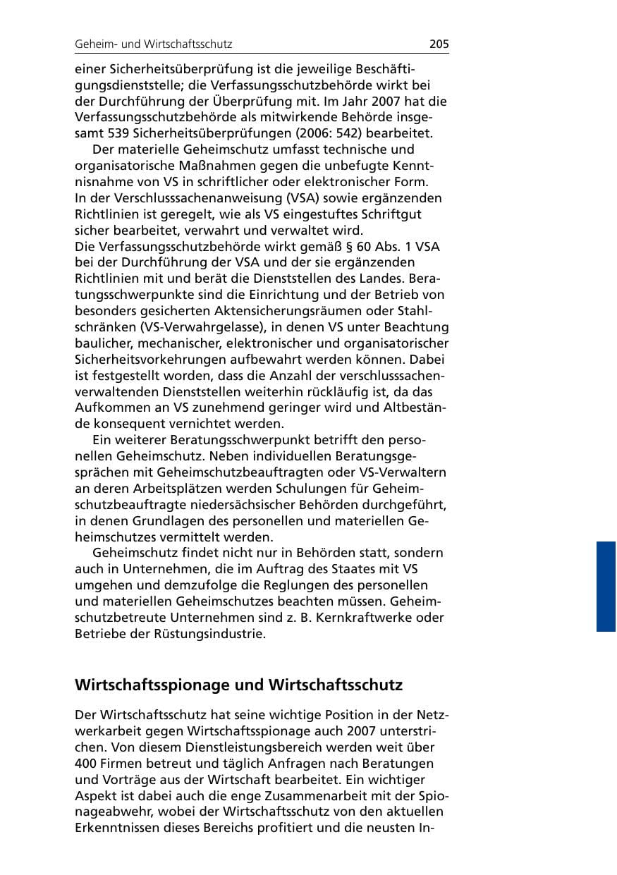 Seite 207 des Verfassungsschutzbericht 2007 Niedersachsen