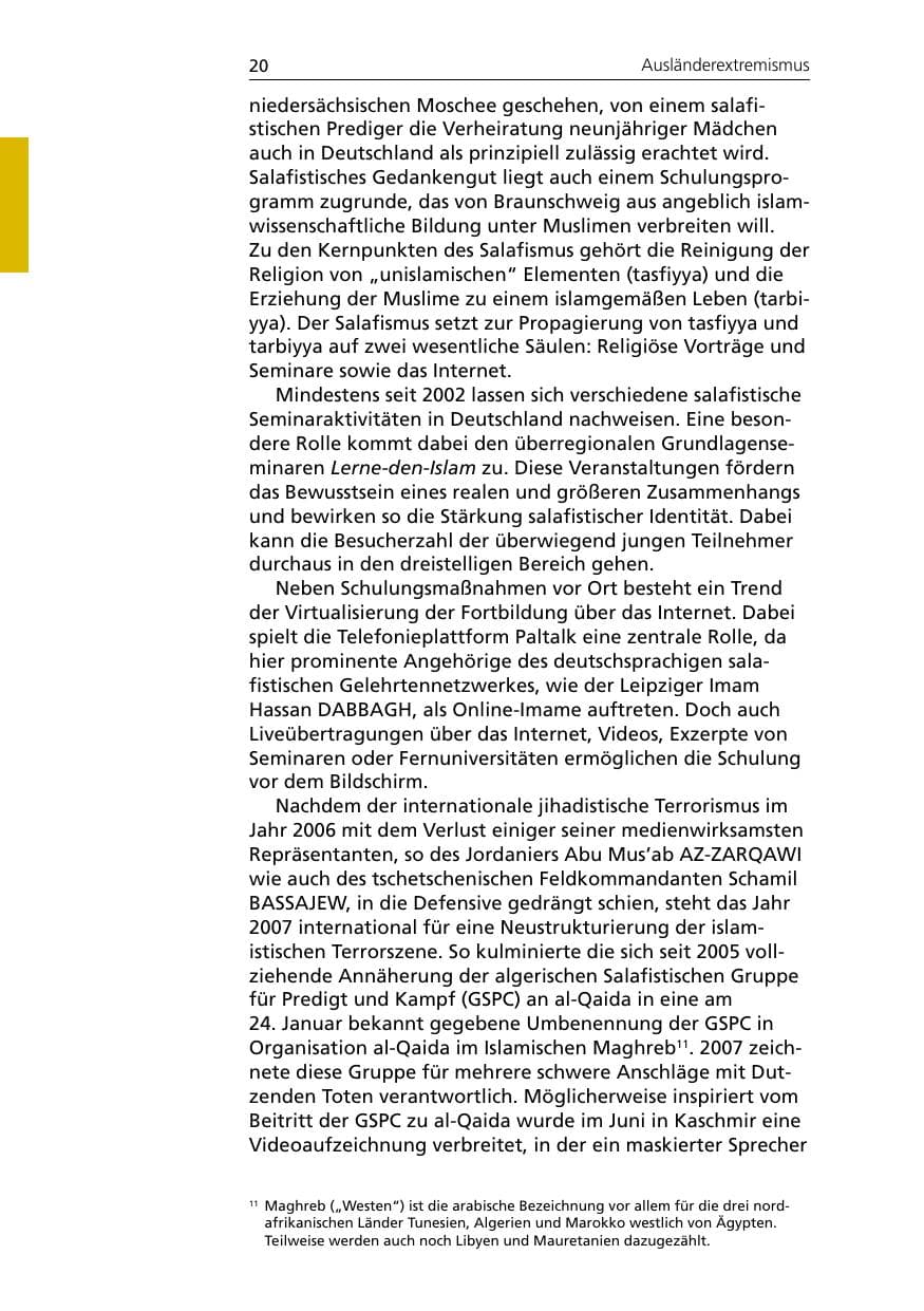 Seite 22 des Verfassungsschutzbericht 2007 Niedersachsen