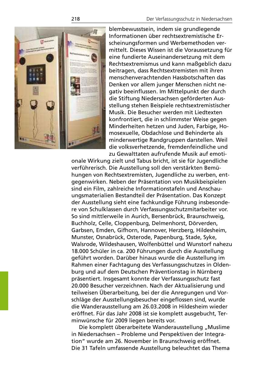 Seite 220 des Verfassungsschutzbericht 2007 Niedersachsen