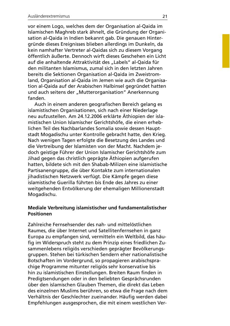 Seite 23 des Verfassungsschutzbericht 2007 Niedersachsen