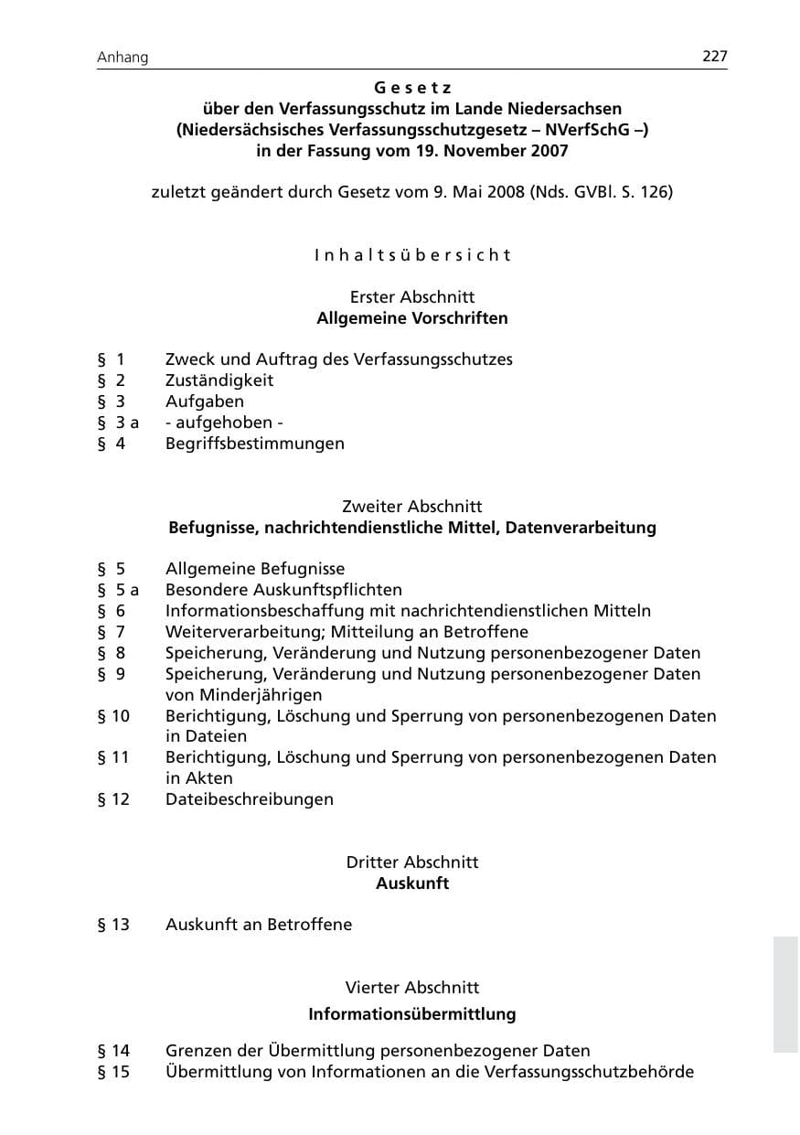 Seite 229 des Verfassungsschutzbericht 2007 Niedersachsen
