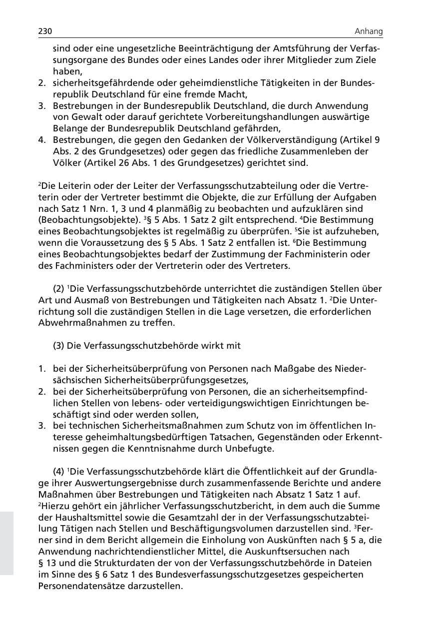 Seite 232 des Verfassungsschutzbericht 2007 Niedersachsen
