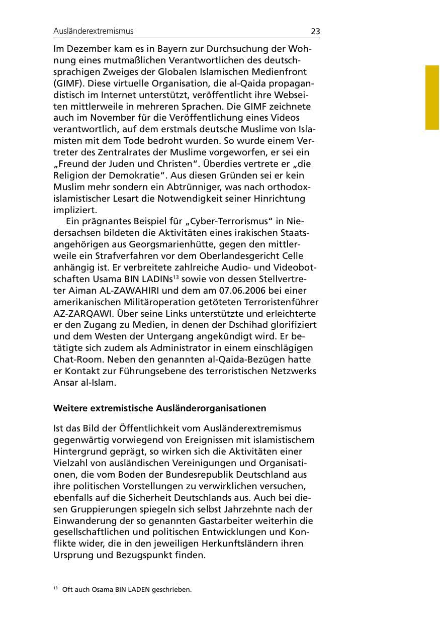 Seite 25 des Verfassungsschutzbericht 2007 Niedersachsen