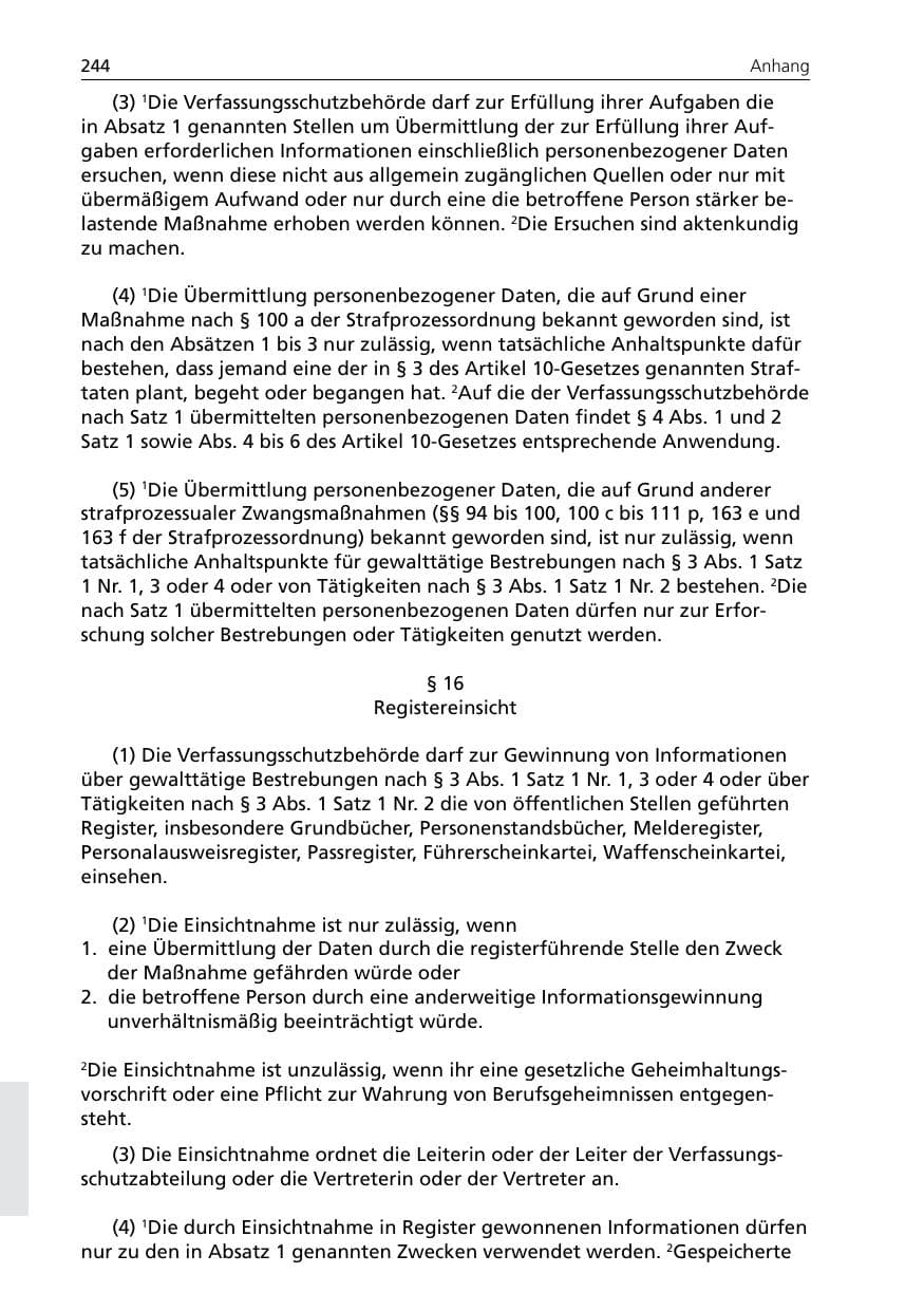 Seite 246 des Verfassungsschutzbericht 2007 Niedersachsen