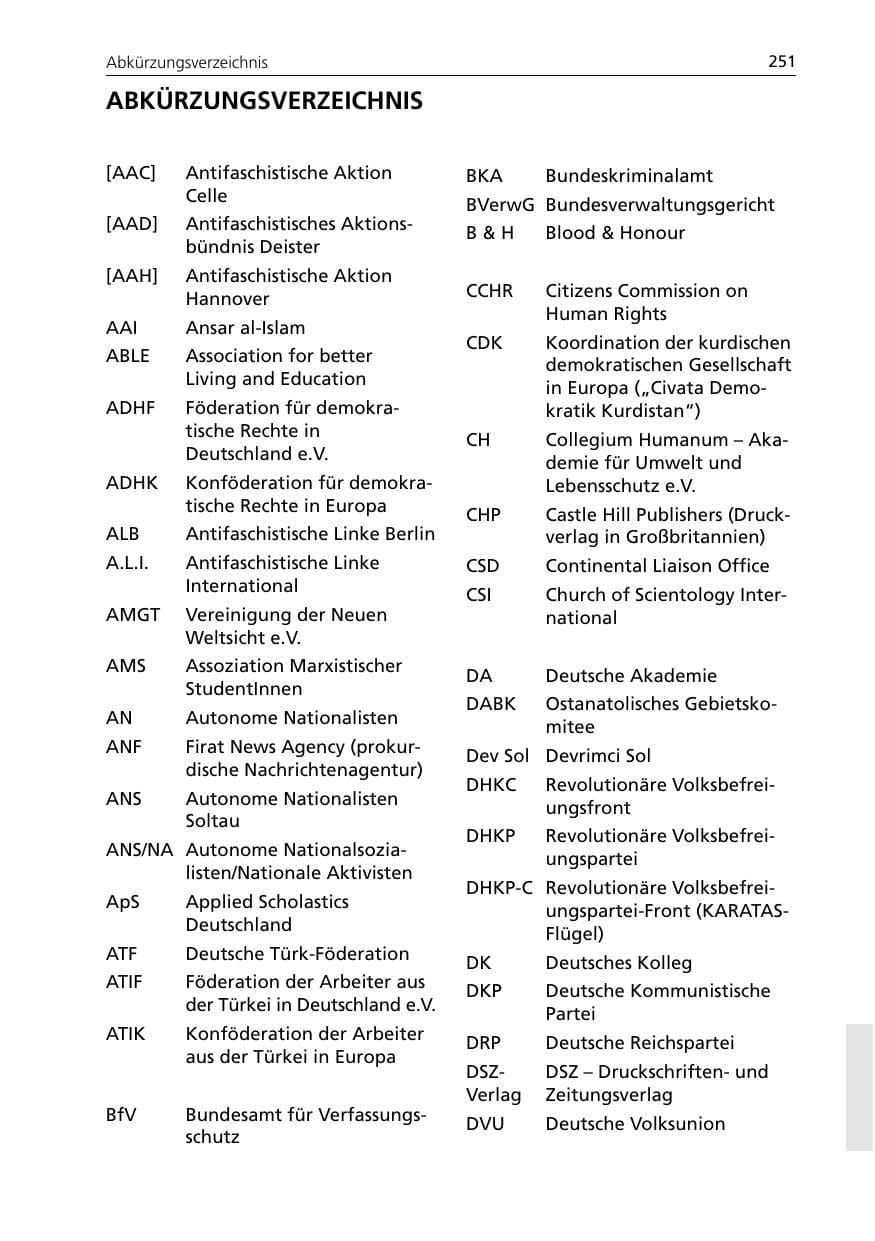 Seite 253 des Verfassungsschutzbericht 2007 Niedersachsen