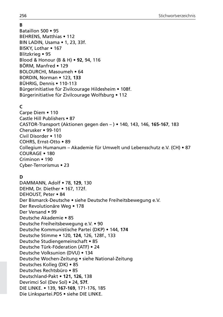 Seite 258 des Verfassungsschutzbericht 2007 Niedersachsen