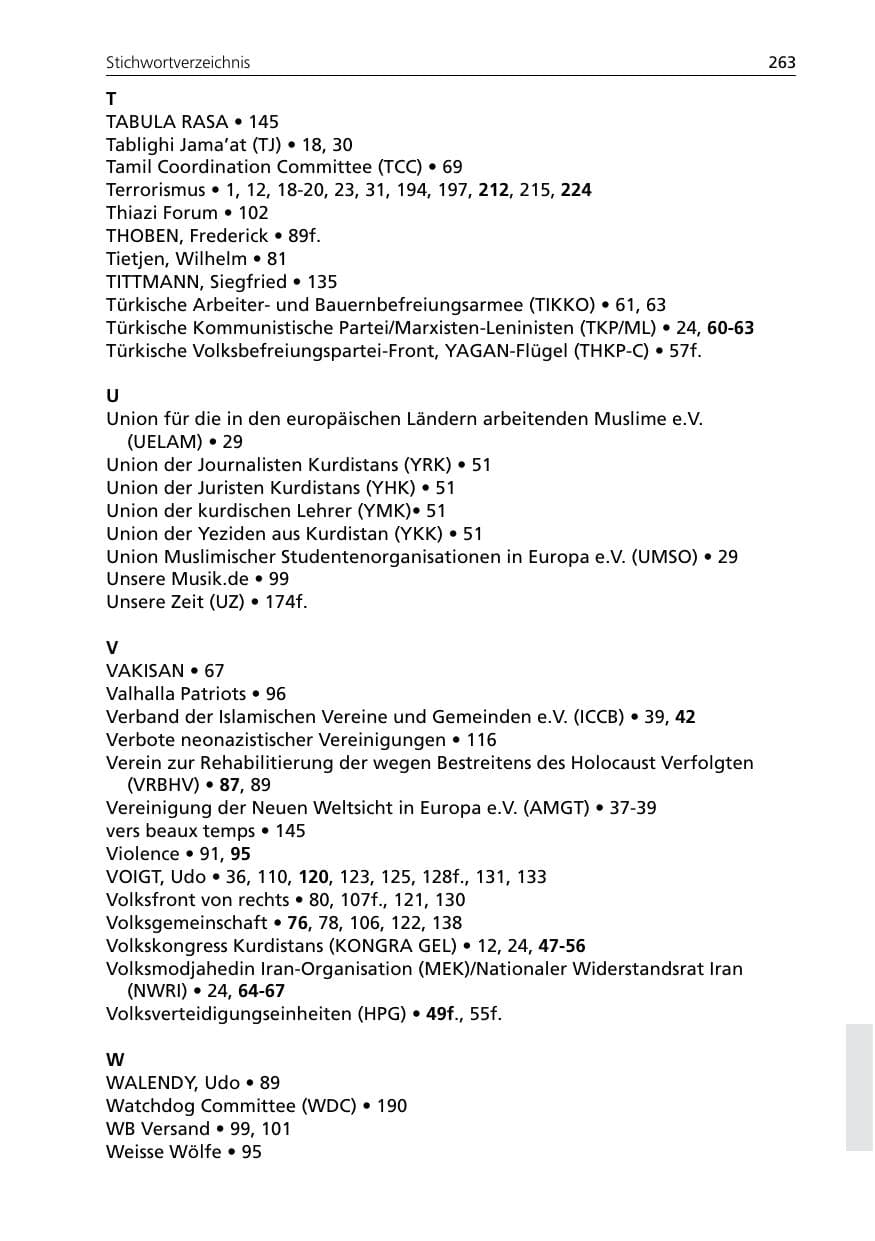 Seite 265 des Verfassungsschutzbericht 2007 Niedersachsen