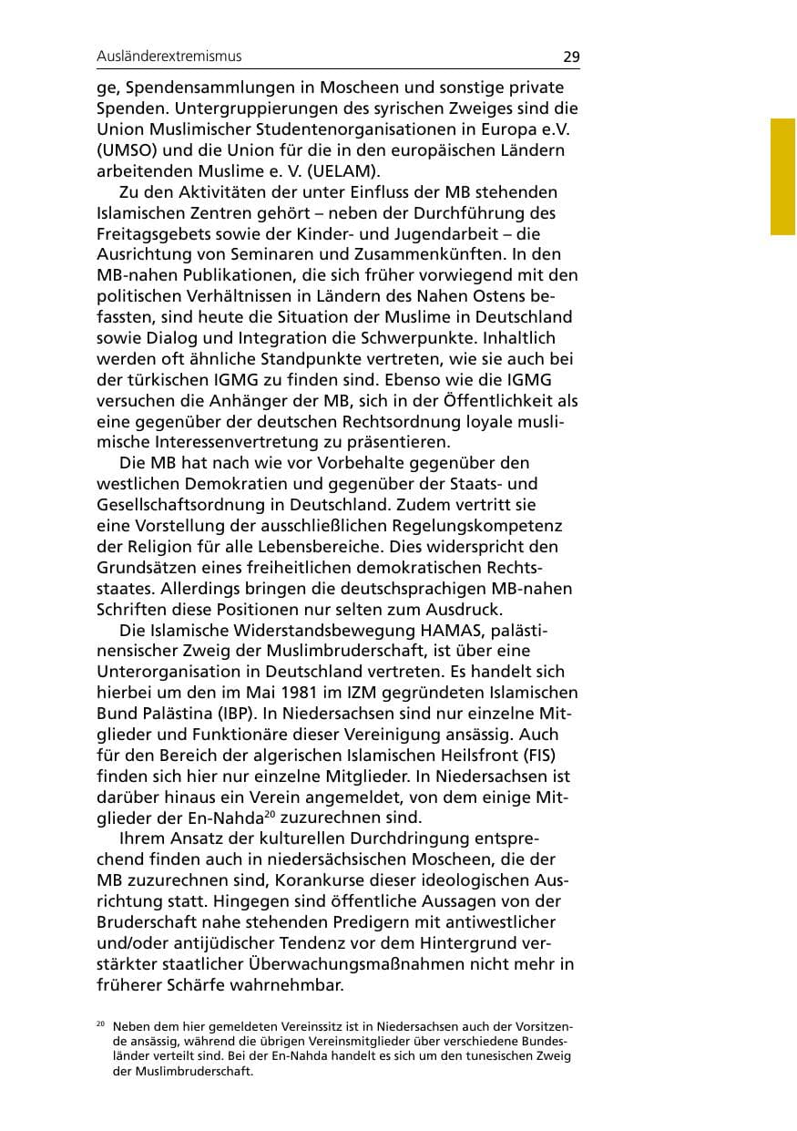Seite 31 des Verfassungsschutzbericht 2007 Niedersachsen