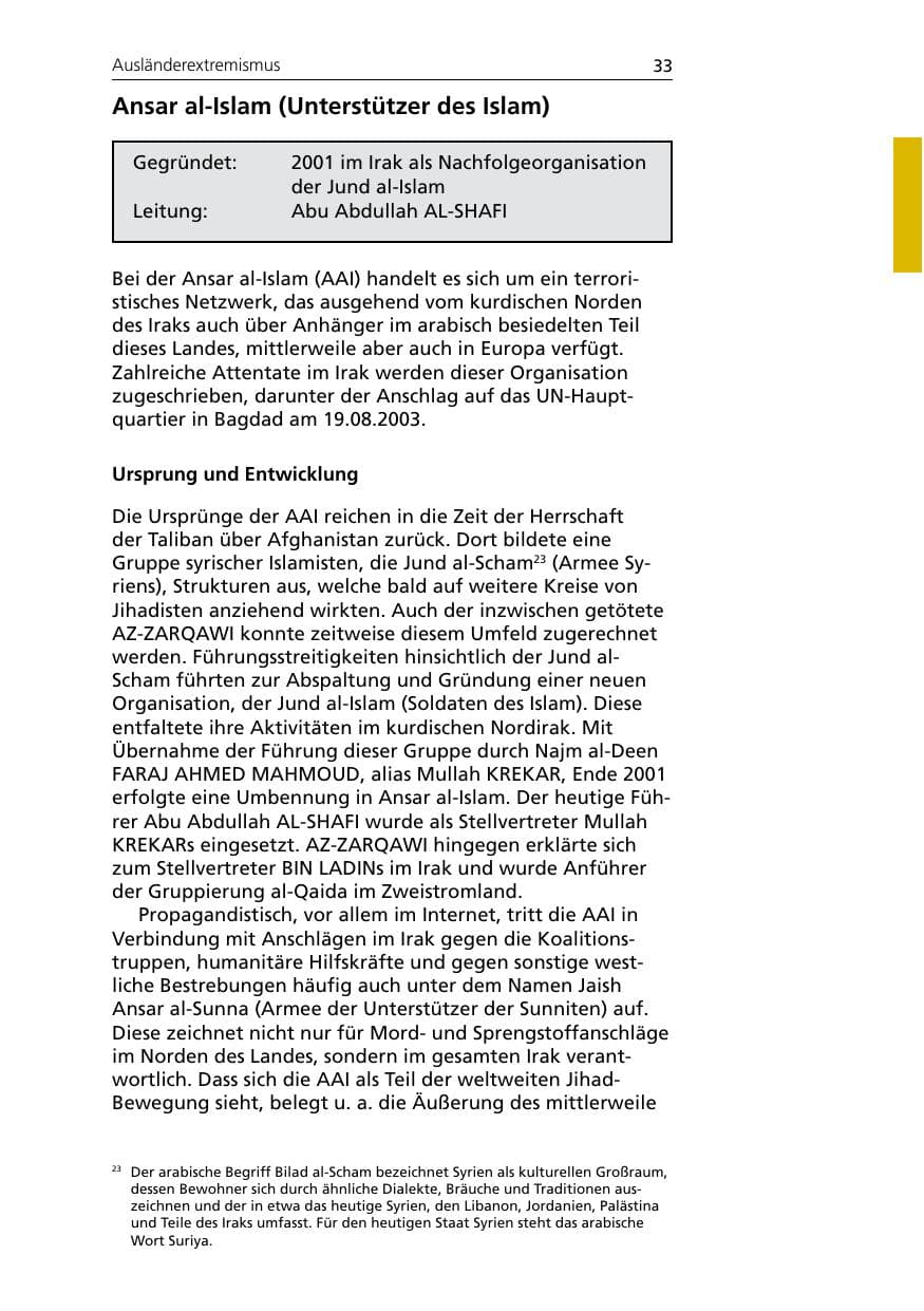 Seite 35 des Verfassungsschutzbericht 2007 Niedersachsen