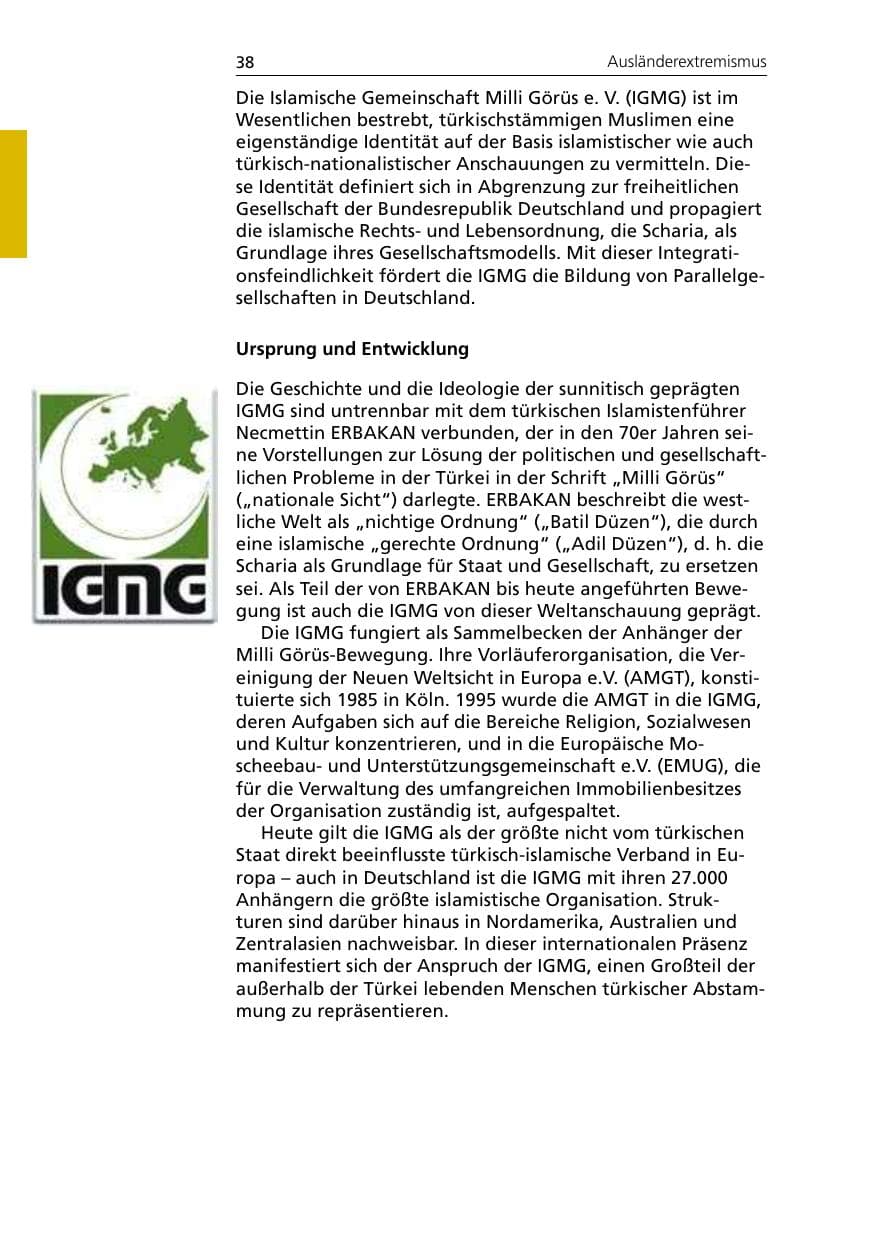 Seite 40 des Verfassungsschutzbericht 2007 Niedersachsen