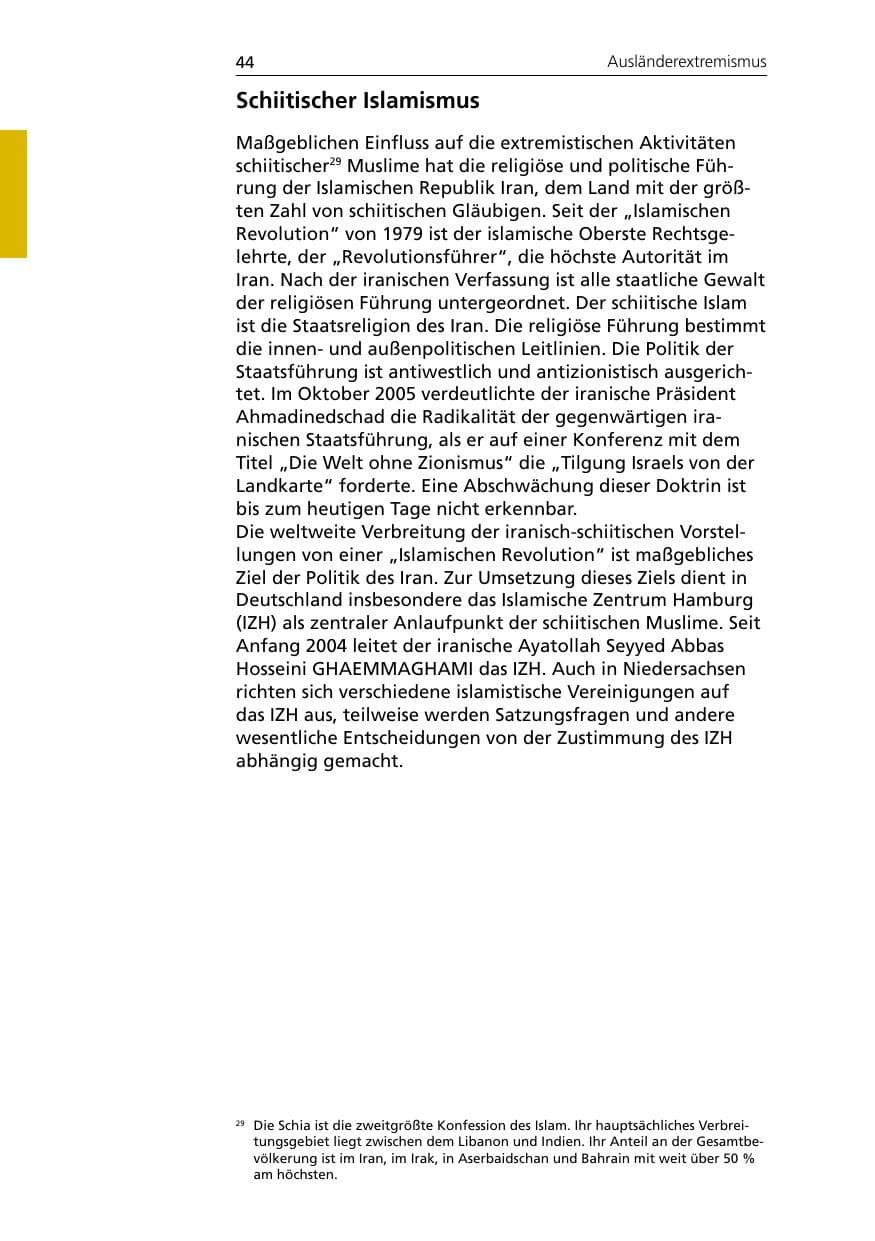 Seite 46 des Verfassungsschutzbericht 2007 Niedersachsen
