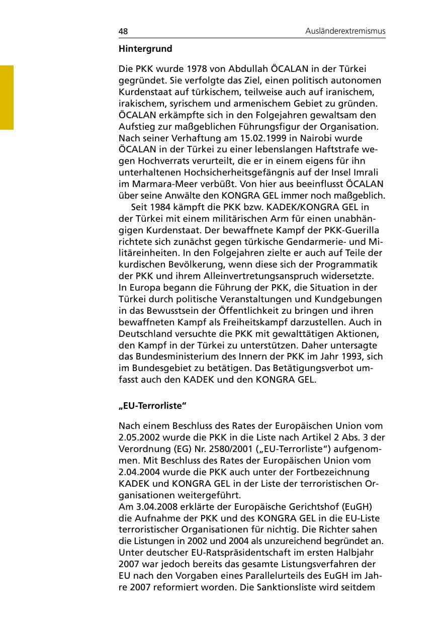 Seite 50 des Verfassungsschutzbericht 2007 Niedersachsen