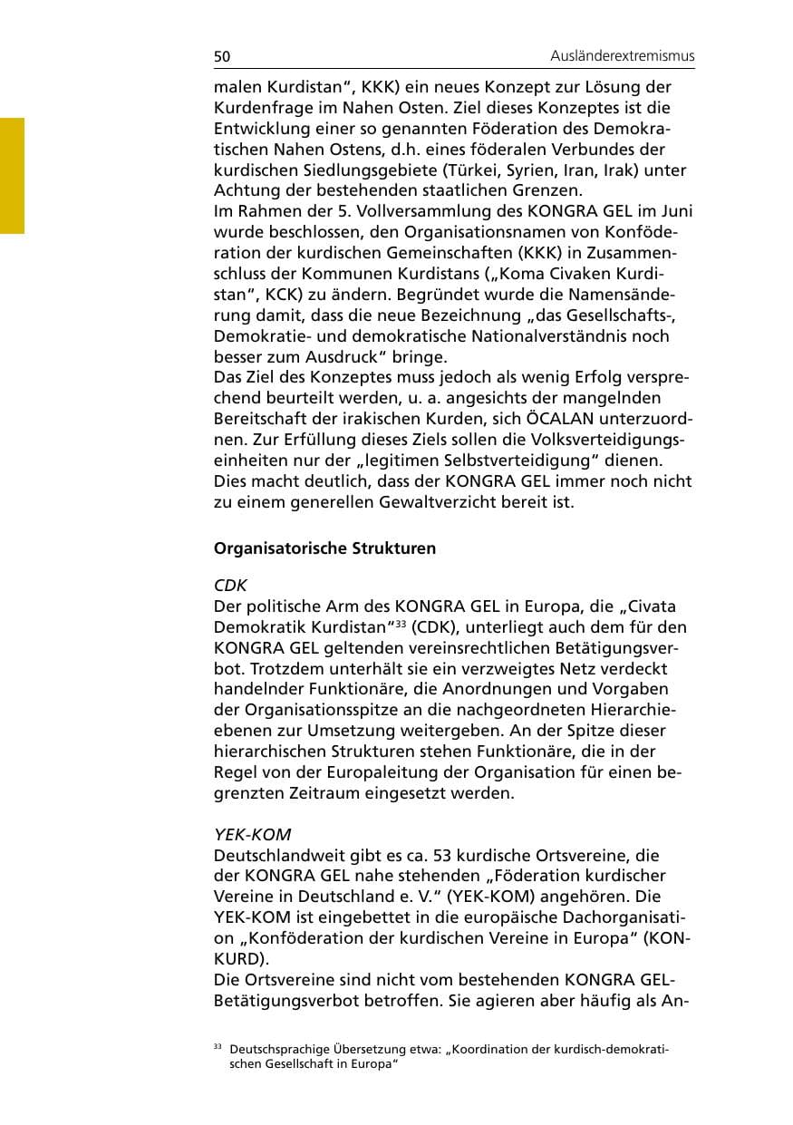 Seite 52 des Verfassungsschutzbericht 2007 Niedersachsen