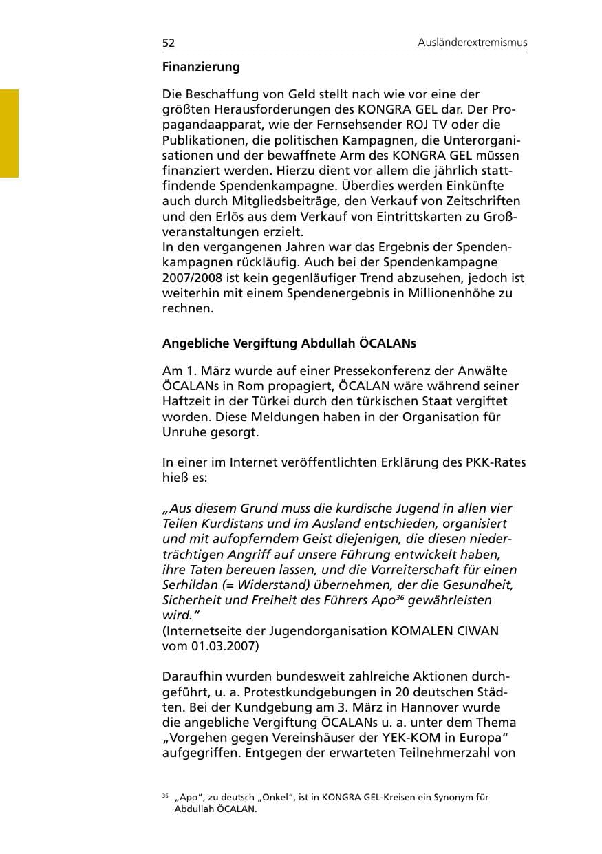 Seite 54 des Verfassungsschutzbericht 2007 Niedersachsen