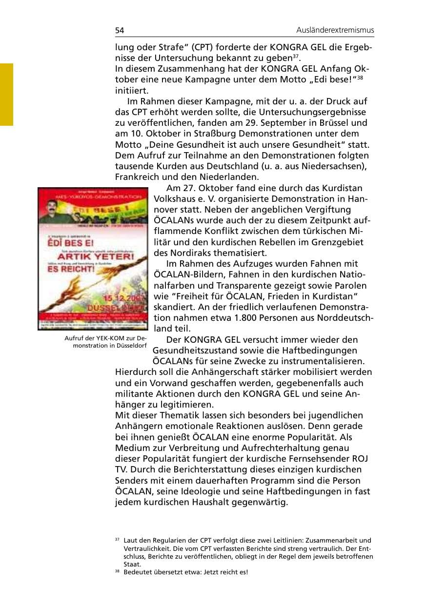 Seite 56 des Verfassungsschutzbericht 2007 Niedersachsen