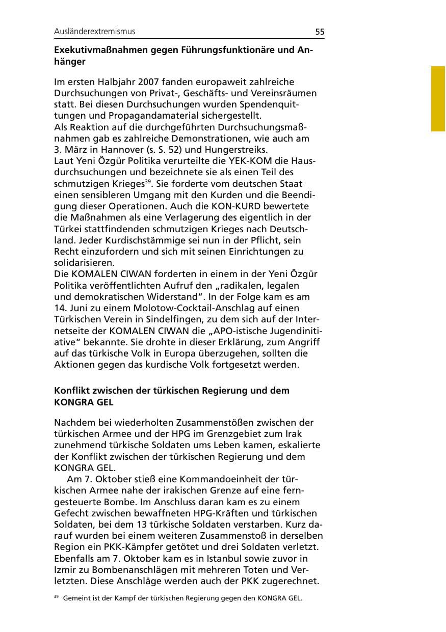 Seite 57 des Verfassungsschutzbericht 2007 Niedersachsen