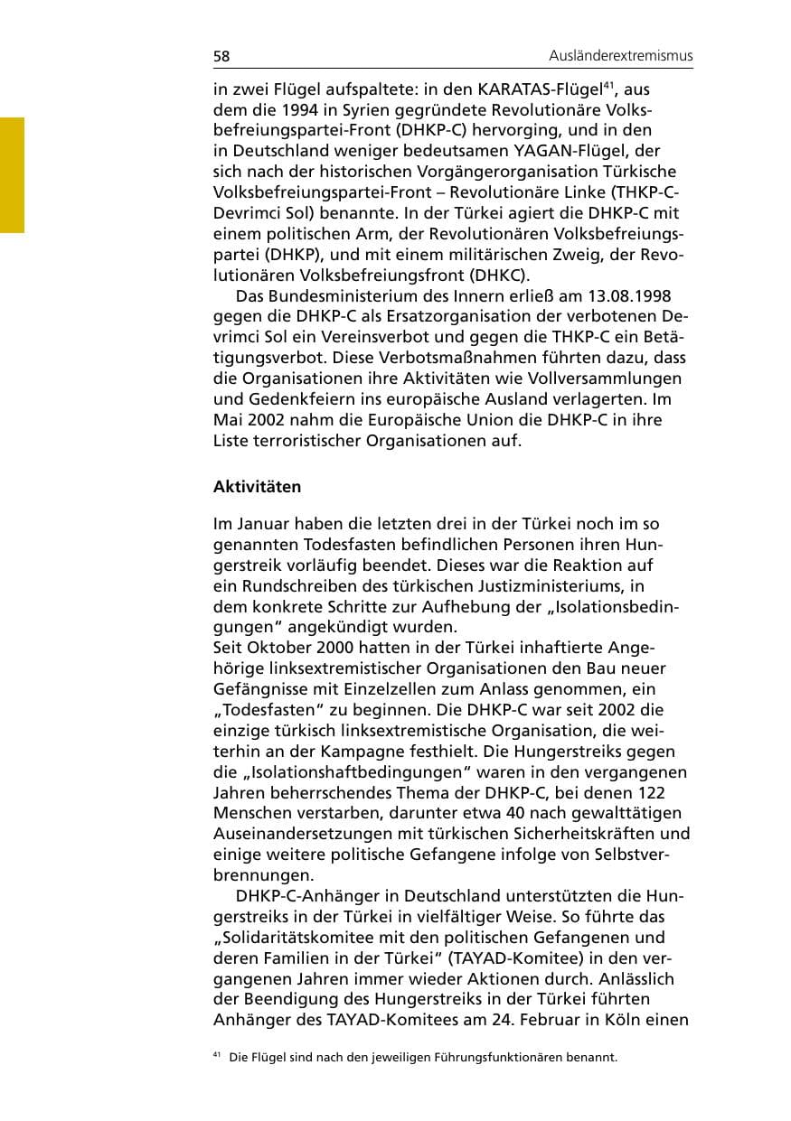 Seite 60 des Verfassungsschutzbericht 2007 Niedersachsen