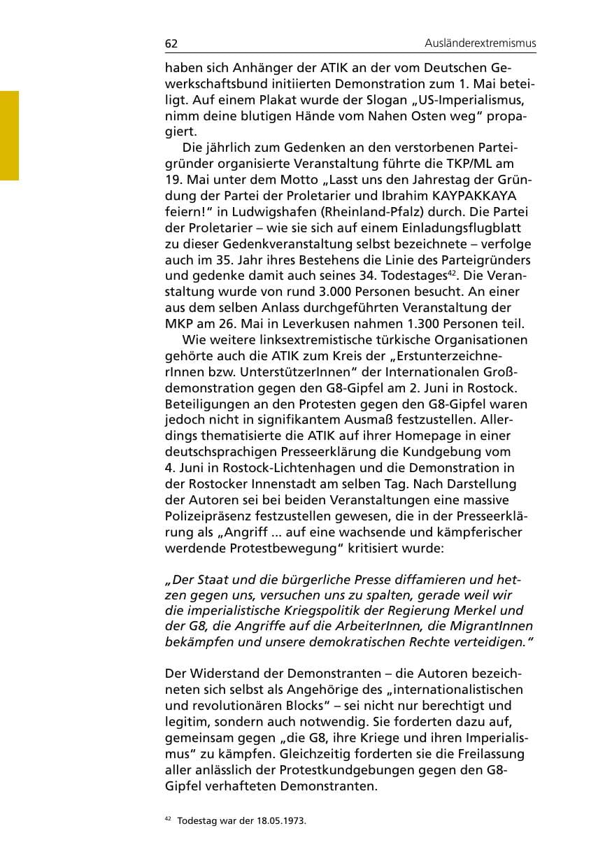 Seite 64 des Verfassungsschutzbericht 2007 Niedersachsen