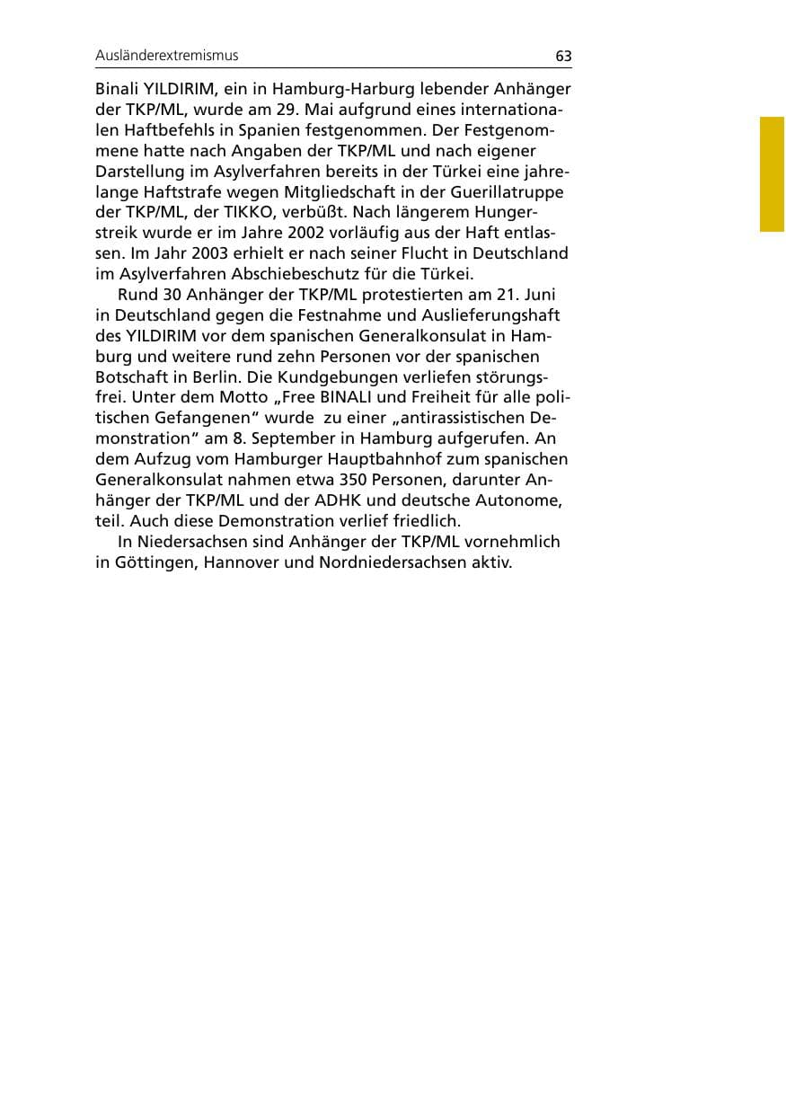 Seite 65 des Verfassungsschutzbericht 2007 Niedersachsen