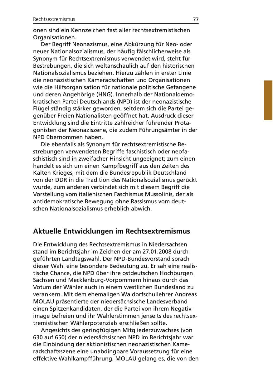 Seite 79 des Verfassungsschutzbericht 2007 Niedersachsen