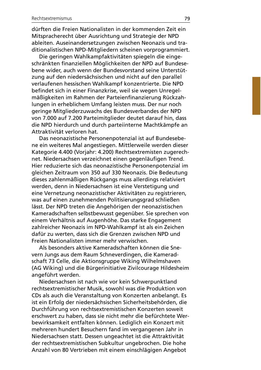 Seite 81 des Verfassungsschutzbericht 2007 Niedersachsen