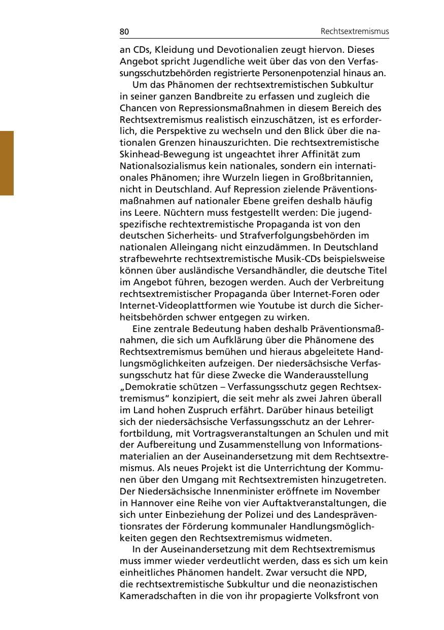 Seite 82 des Verfassungsschutzbericht 2007 Niedersachsen