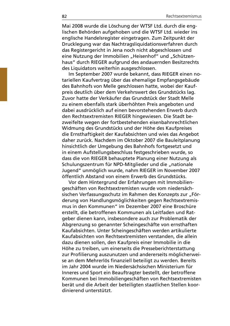 Seite 84 des Verfassungsschutzbericht 2007 Niedersachsen