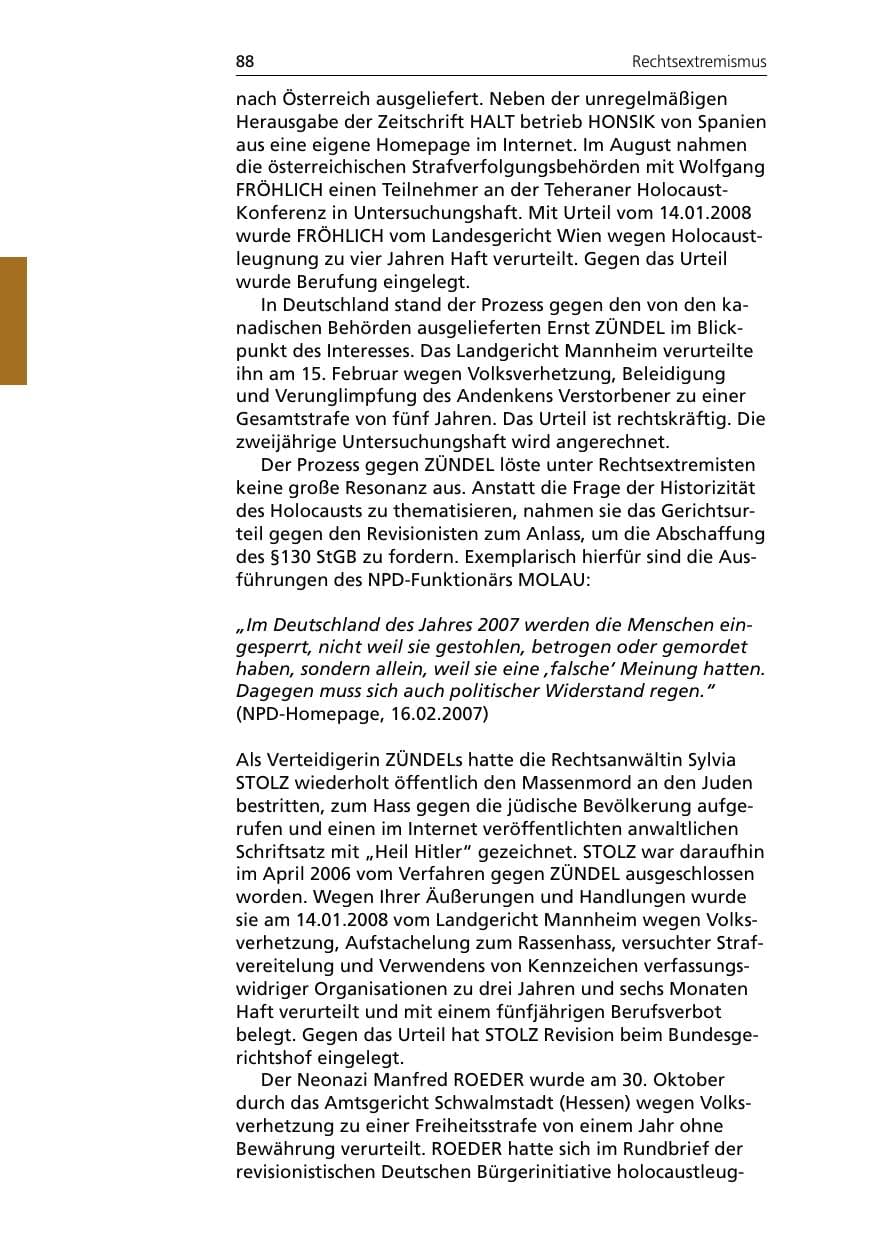 Seite 90 des Verfassungsschutzbericht 2007 Niedersachsen