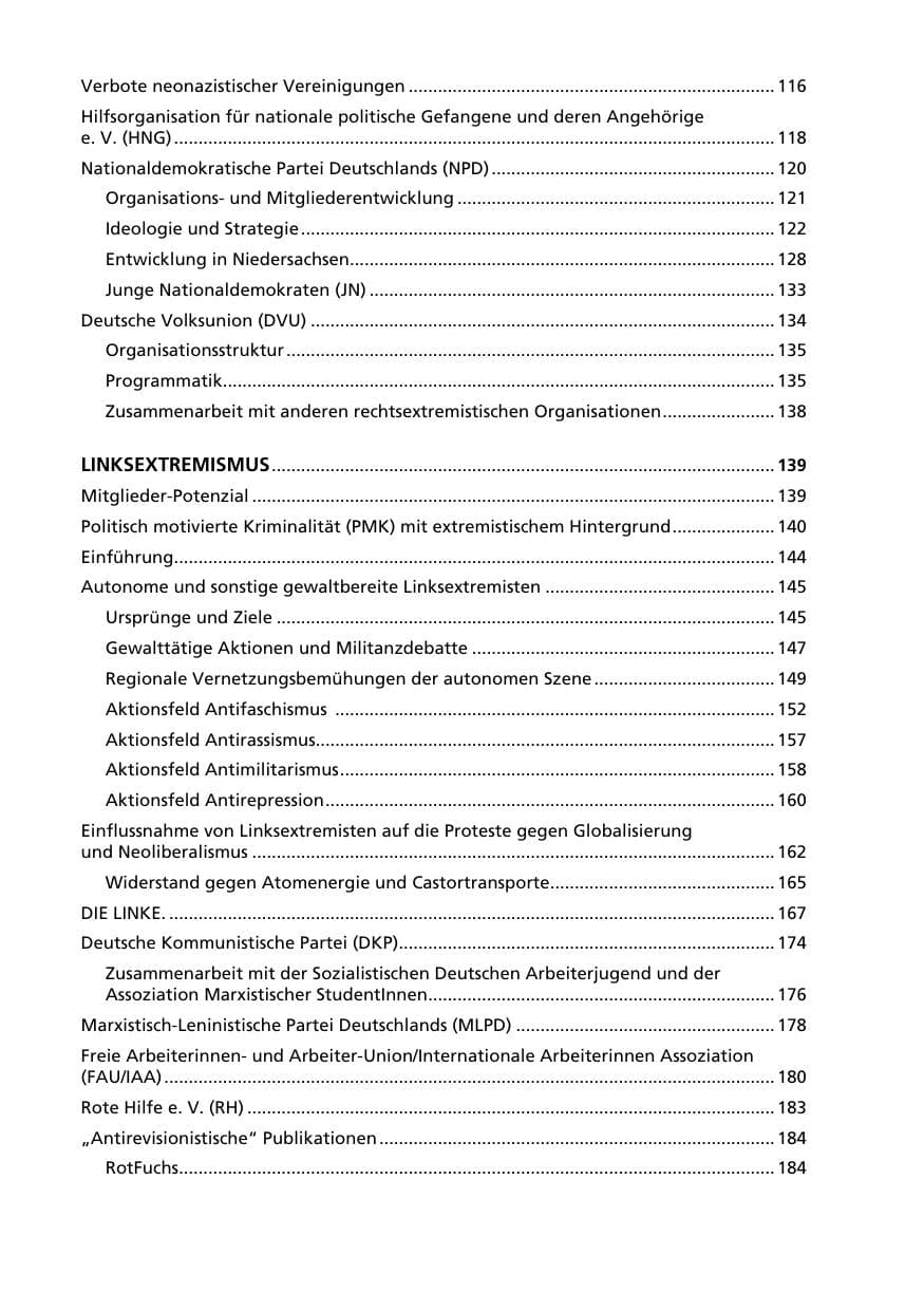 Seite 10 des Verfassungsschutzbericht 2007 Niedersachsen