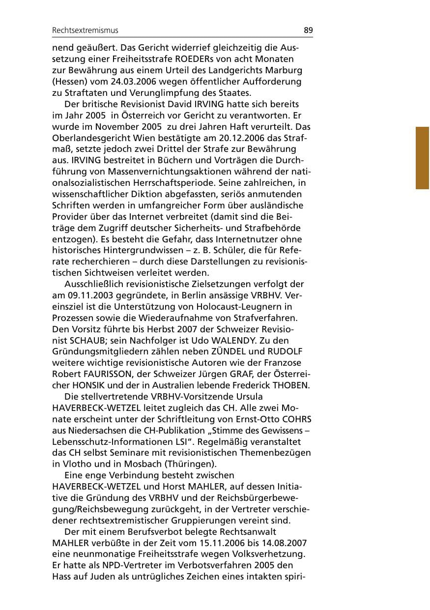Seite 91 des Verfassungsschutzbericht 2007 Niedersachsen