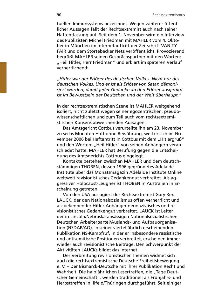 Seite 92 des Verfassungsschutzbericht 2007 Niedersachsen