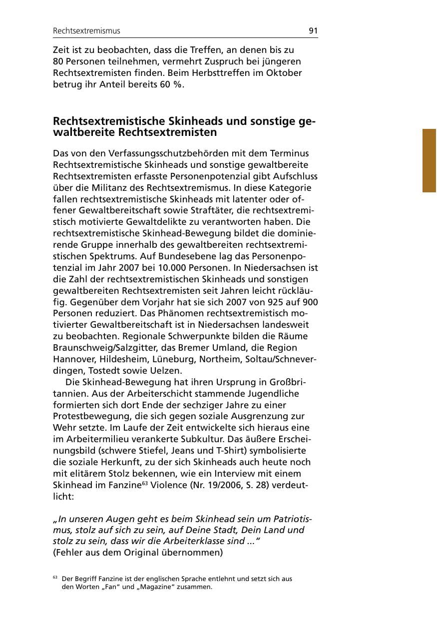 Seite 93 des Verfassungsschutzbericht 2007 Niedersachsen