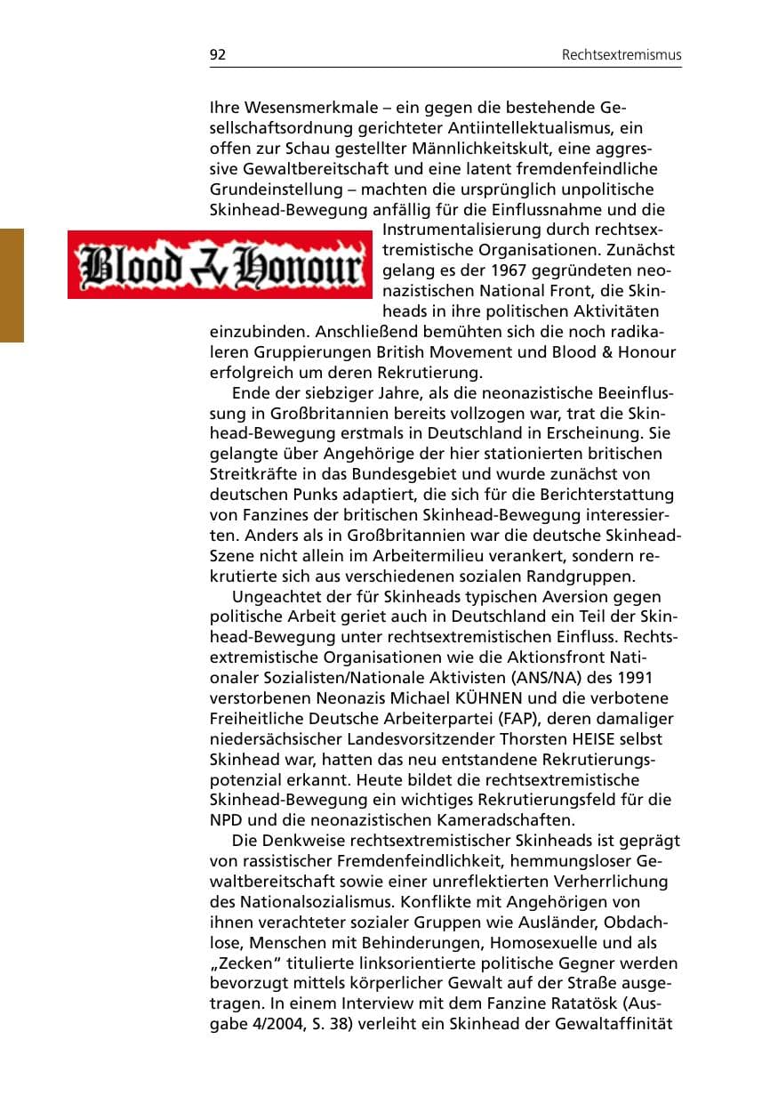 Seite 94 des Verfassungsschutzbericht 2007 Niedersachsen