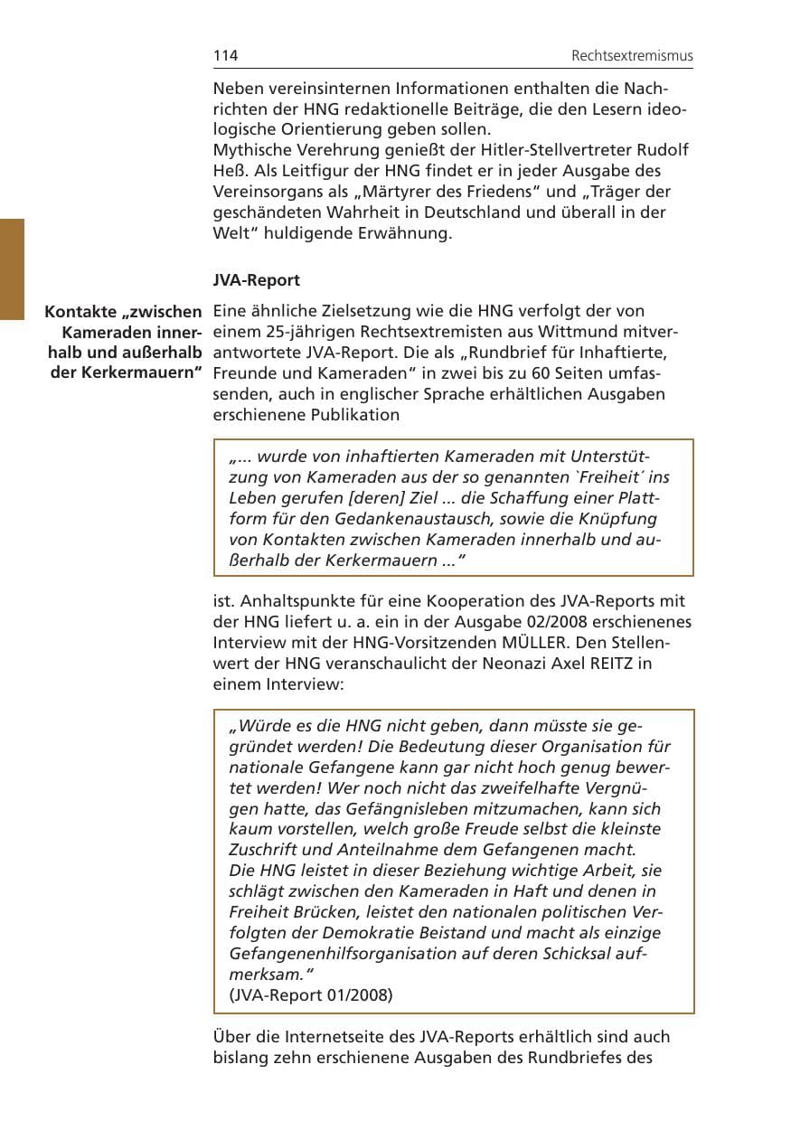 Seite 114 des Verfassungsschutzbericht 2008 Niedersachsen