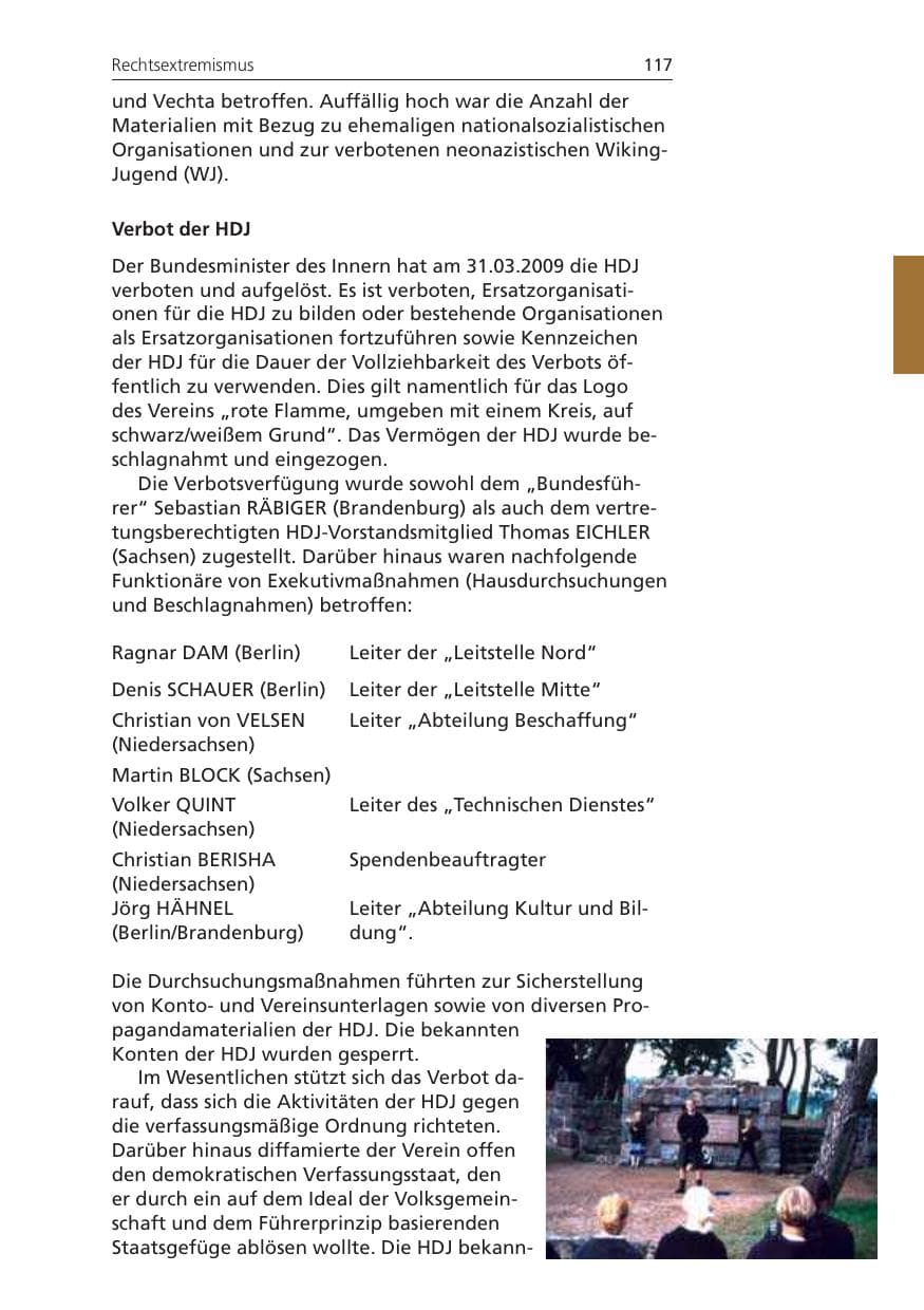 Seite 117 des Verfassungsschutzbericht 2008 Niedersachsen