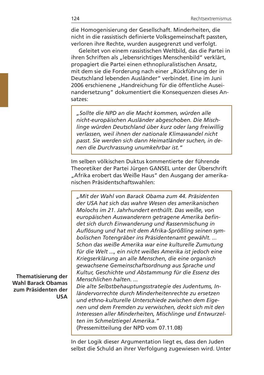 Seite 124 des Verfassungsschutzbericht 2008 Niedersachsen