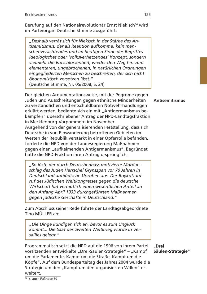 Seite 125 des Verfassungsschutzbericht 2008 Niedersachsen