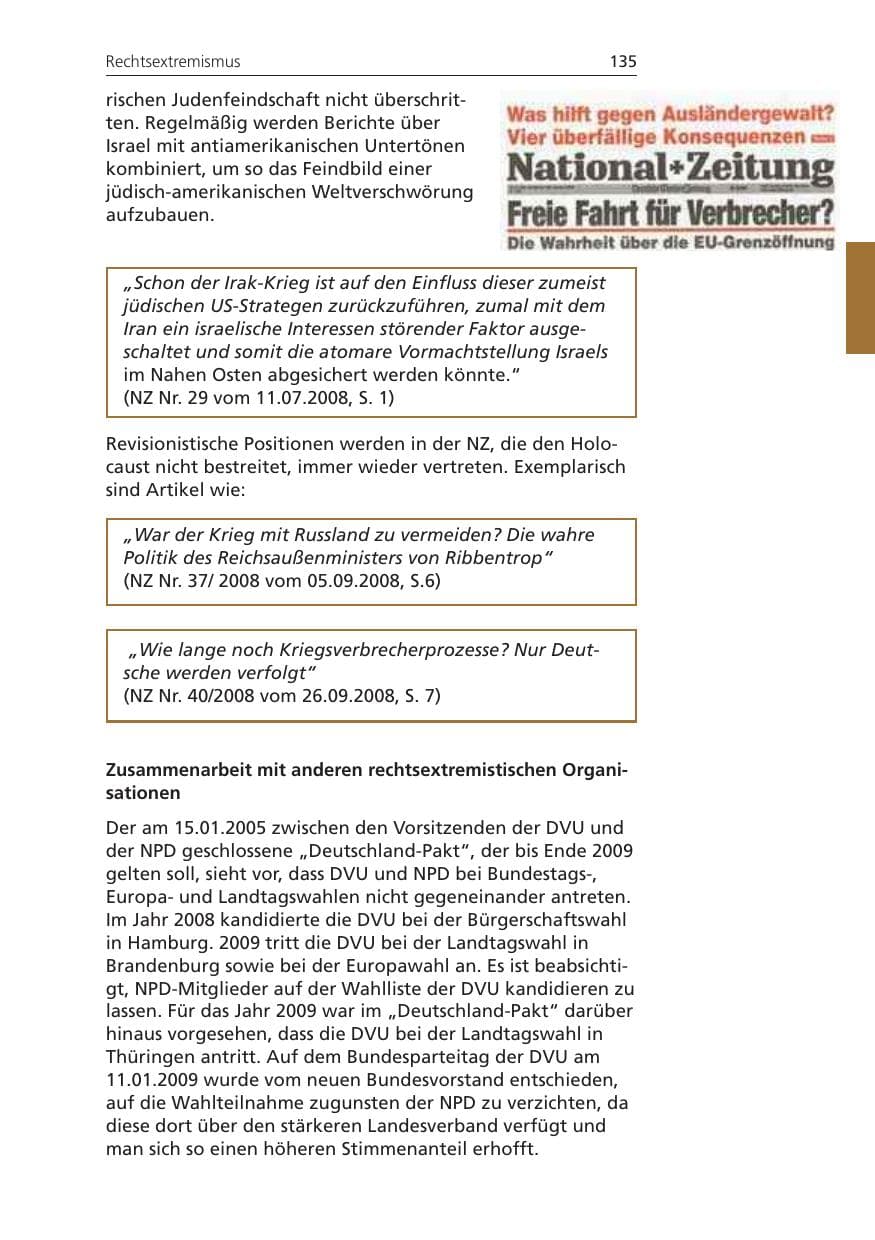 Seite 135 des Verfassungsschutzbericht 2008 Niedersachsen
