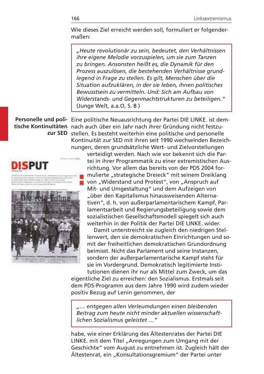 Seite 166 des Verfassungsschutzbericht 2008 Niedersachsen