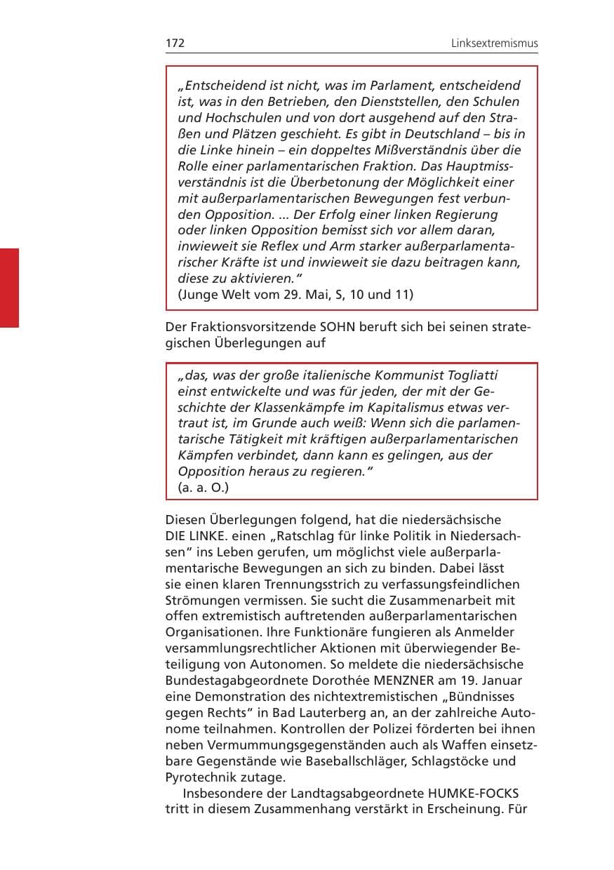 Seite 172 des Verfassungsschutzbericht 2008 Niedersachsen