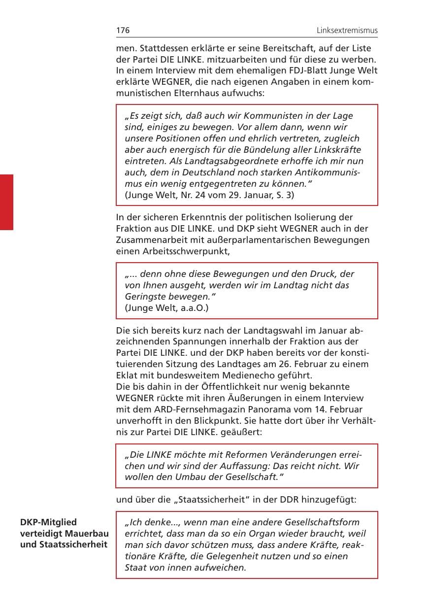 Seite 176 des Verfassungsschutzbericht 2008 Niedersachsen