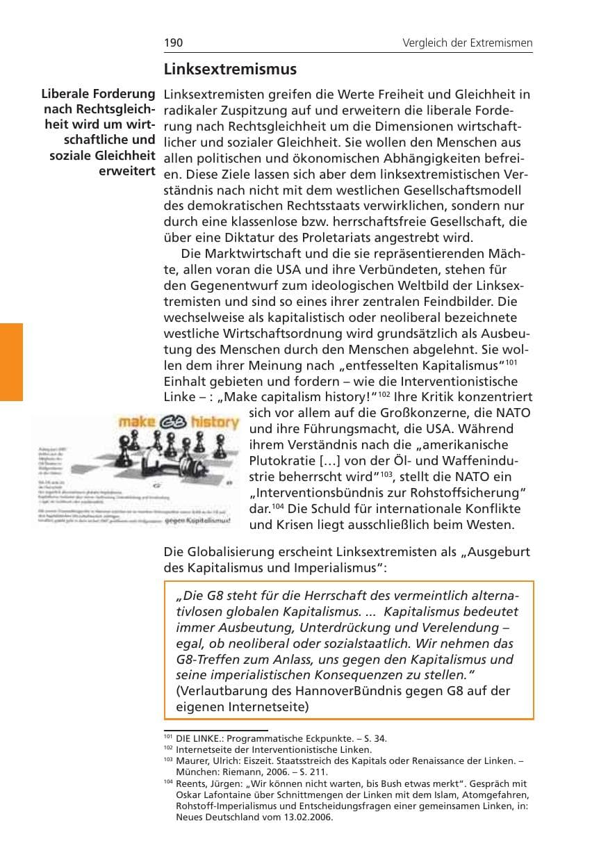 Seite 190 des Verfassungsschutzbericht 2008 Niedersachsen