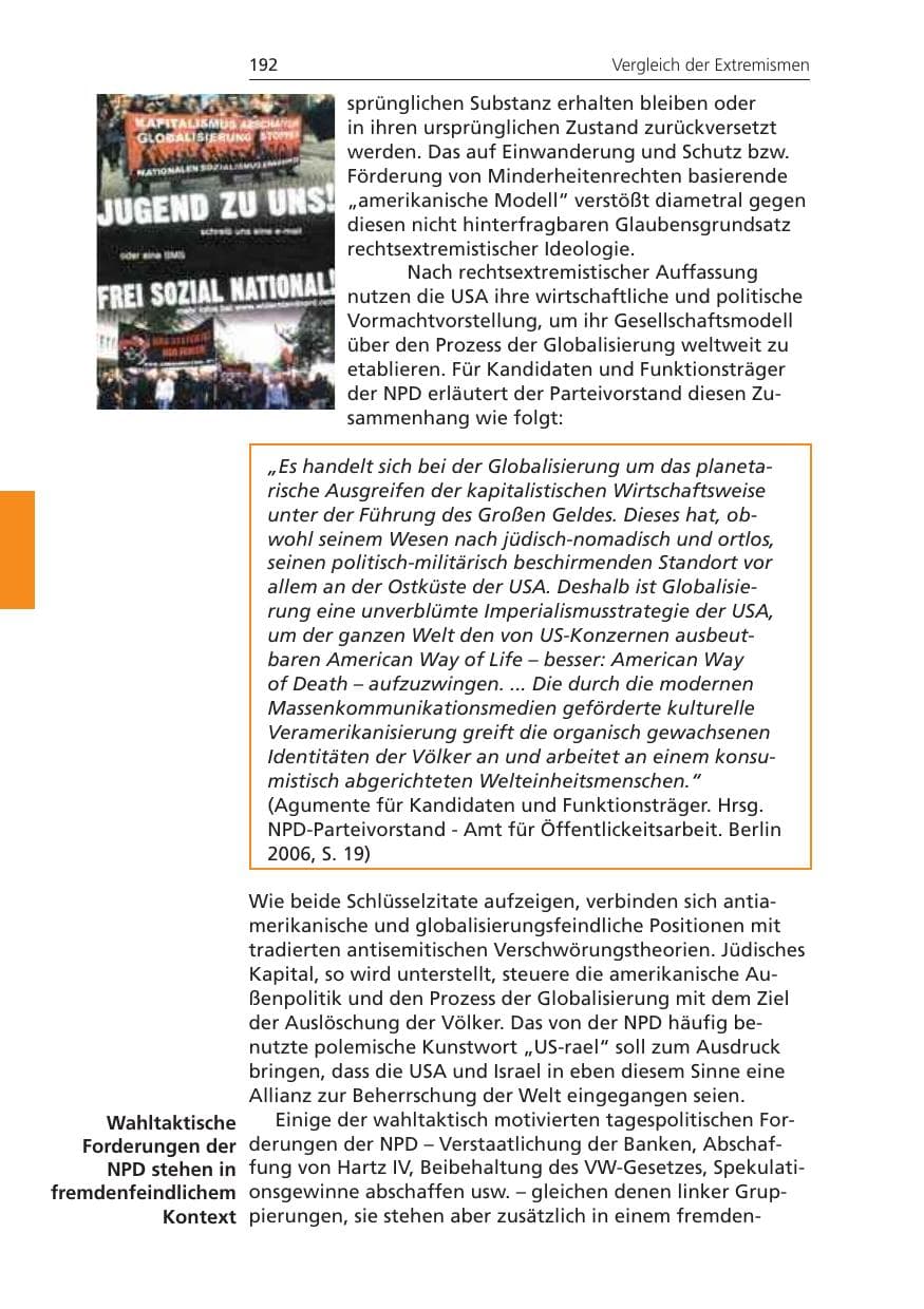Seite 192 des Verfassungsschutzbericht 2008 Niedersachsen