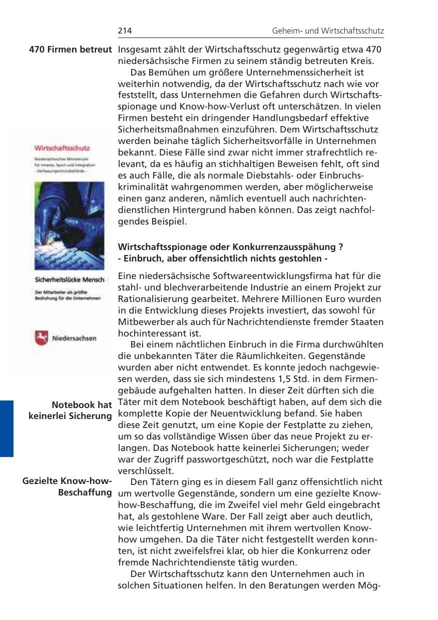 Seite 214 des Verfassungsschutzbericht 2008 Niedersachsen