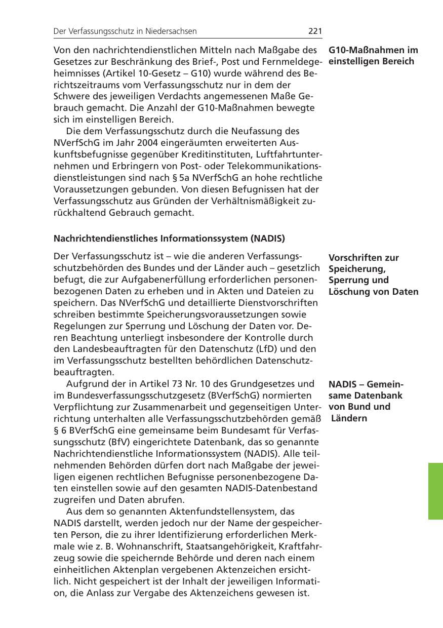 Seite 221 des Verfassungsschutzbericht 2008 Niedersachsen