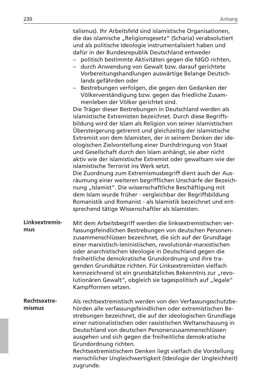 Seite 230 des Verfassungsschutzbericht 2008 Niedersachsen