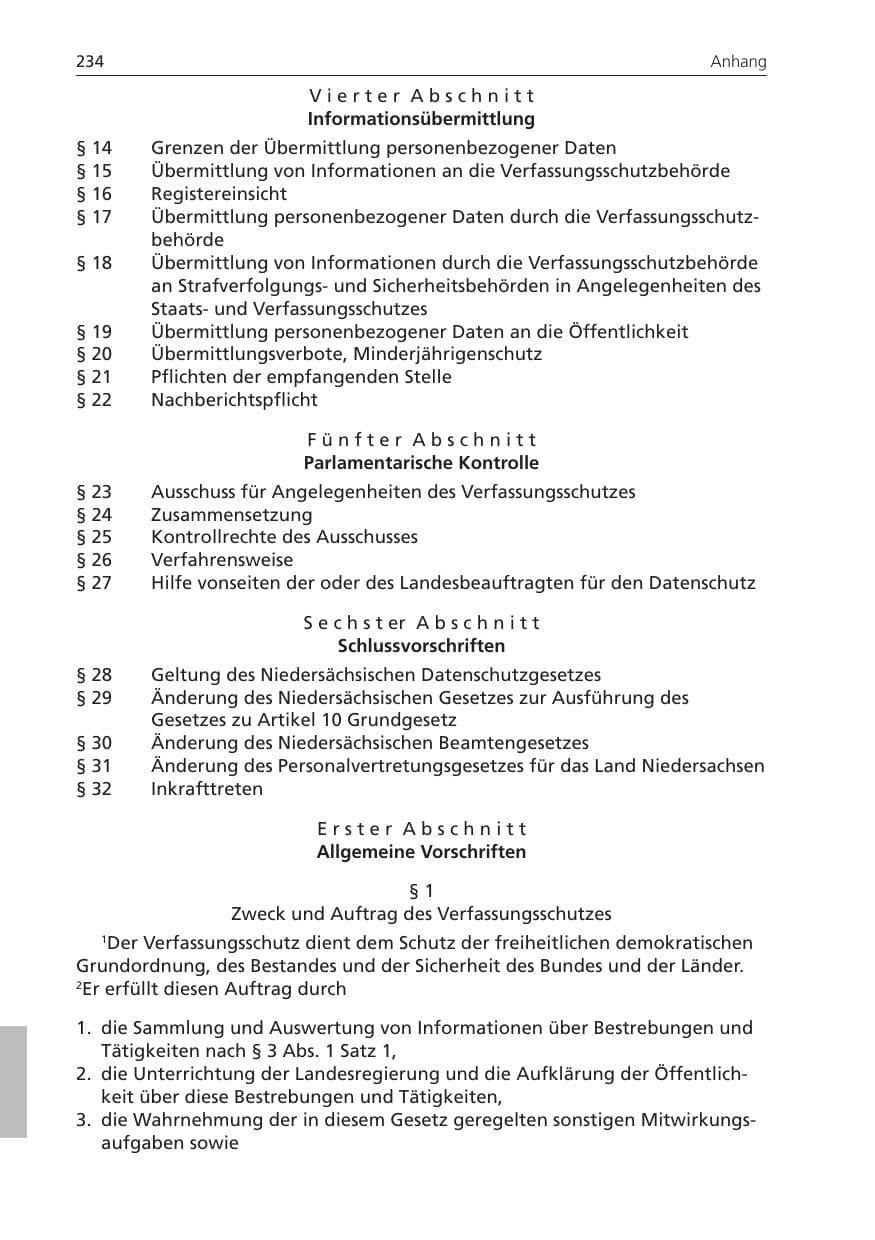 Seite 234 des Verfassungsschutzbericht 2008 Niedersachsen