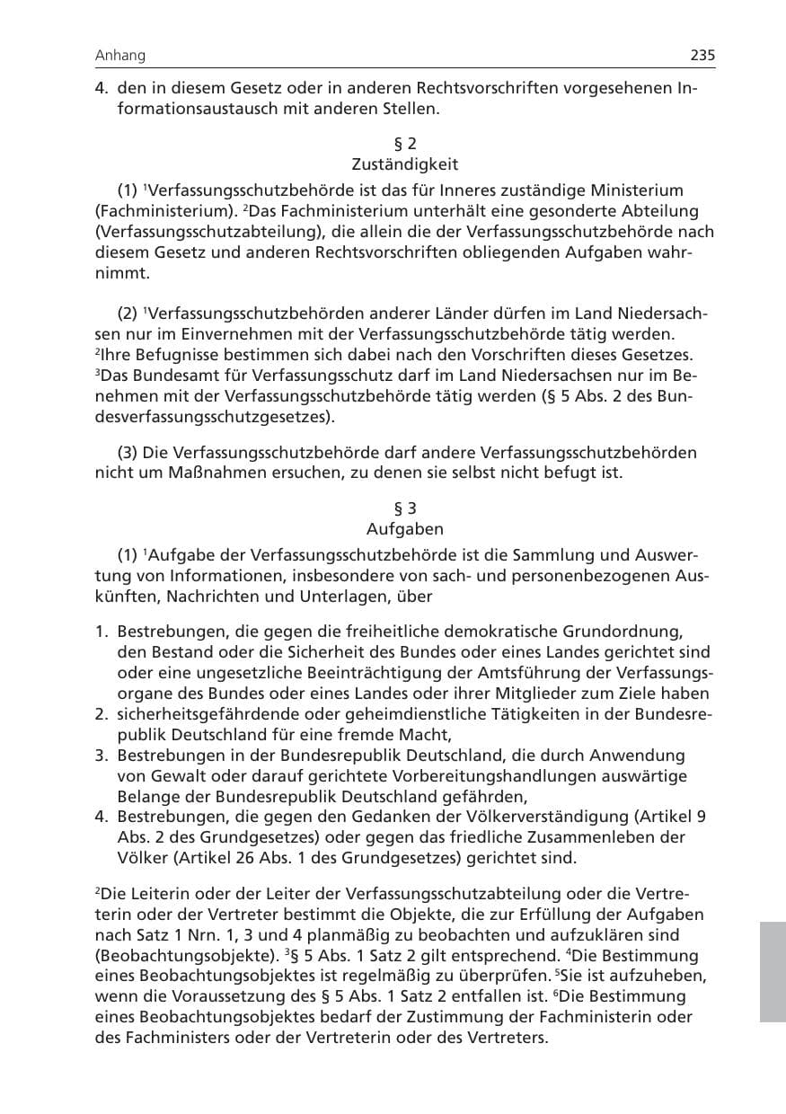 Seite 235 des Verfassungsschutzbericht 2008 Niedersachsen